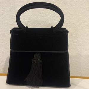 Chic Black Mini Bag with Tassel